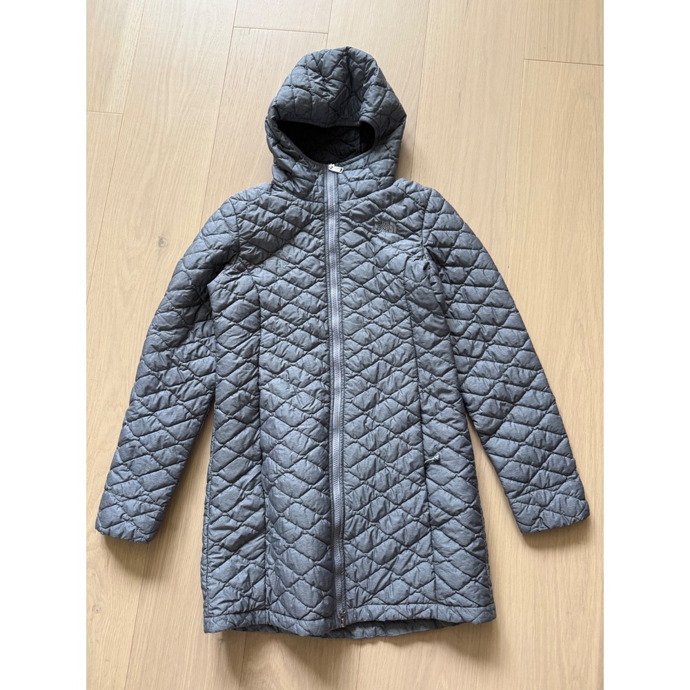 The North Face Thermoball Parka Grey Quilted Hooded Insulated Jacket Womens XS